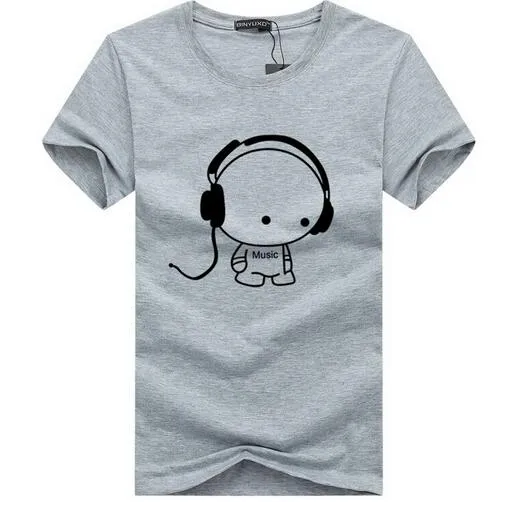 Top Quality Headset Cartoon Printed T-shirt