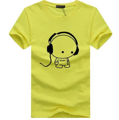 Top Quality Headset Cartoon Printed T-shirt