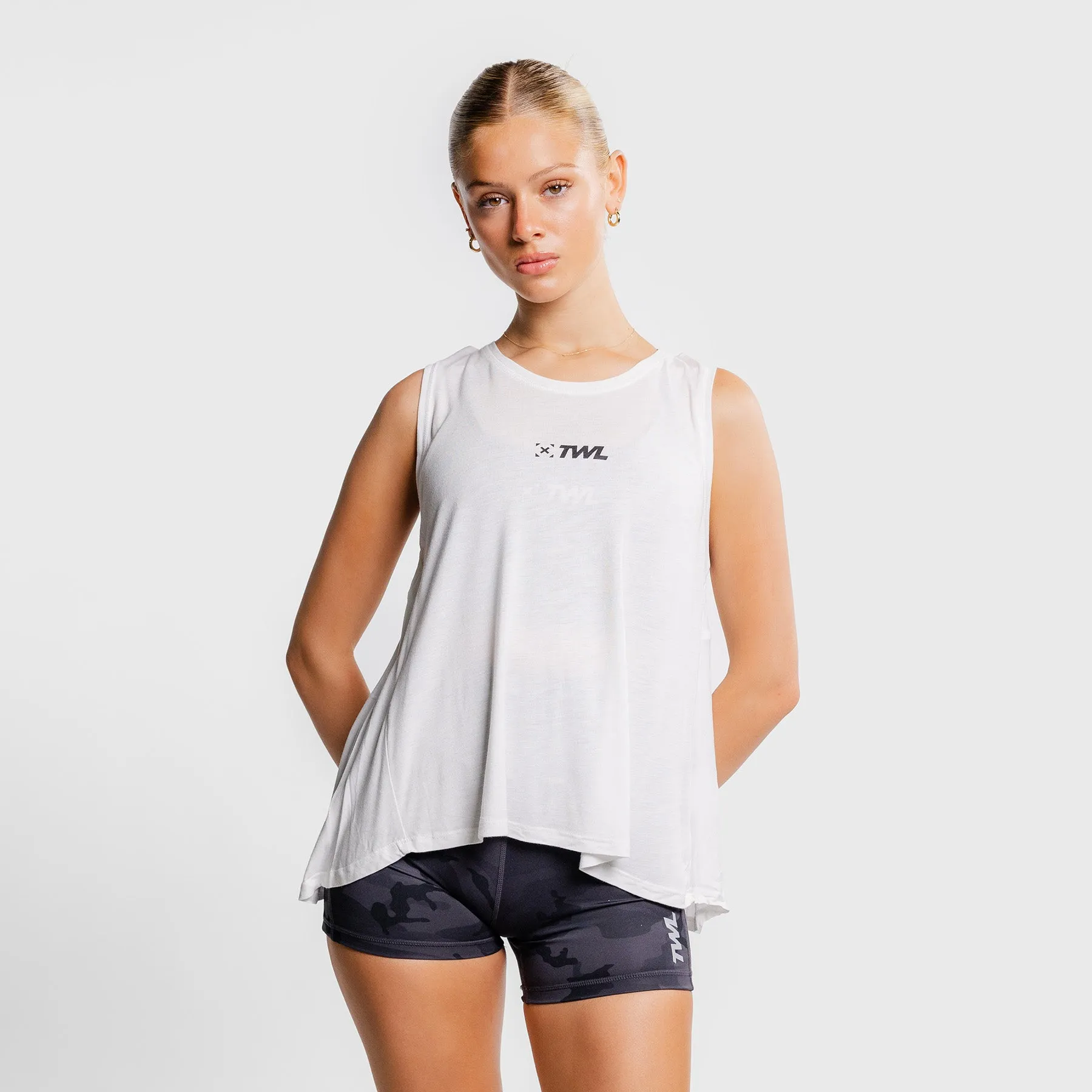 TWL - WOMEN'S FLOW TANK - WHITE/BLACK