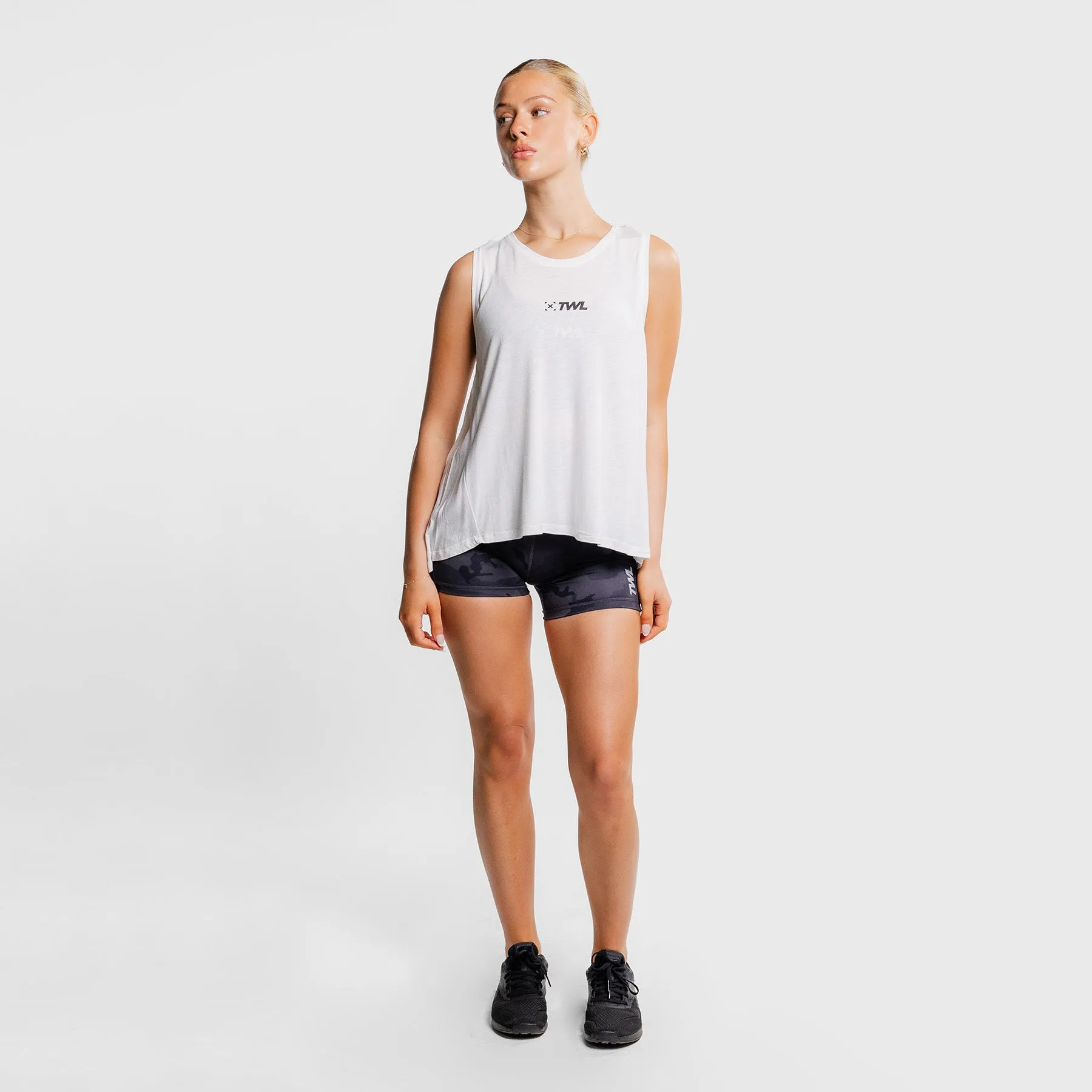 TWL - WOMEN'S FLOW TANK - WHITE/BLACK