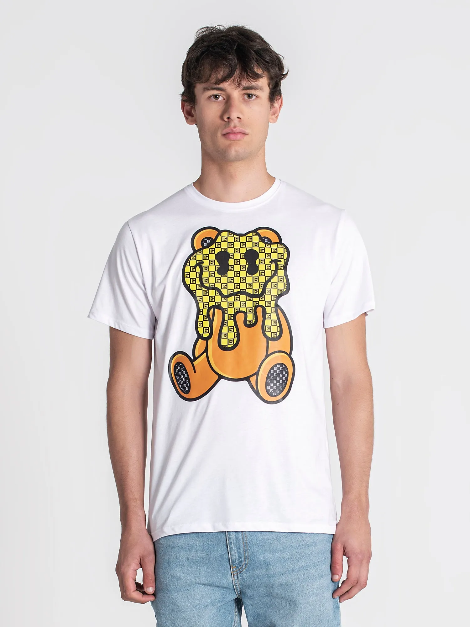 White Melting Bear Tee