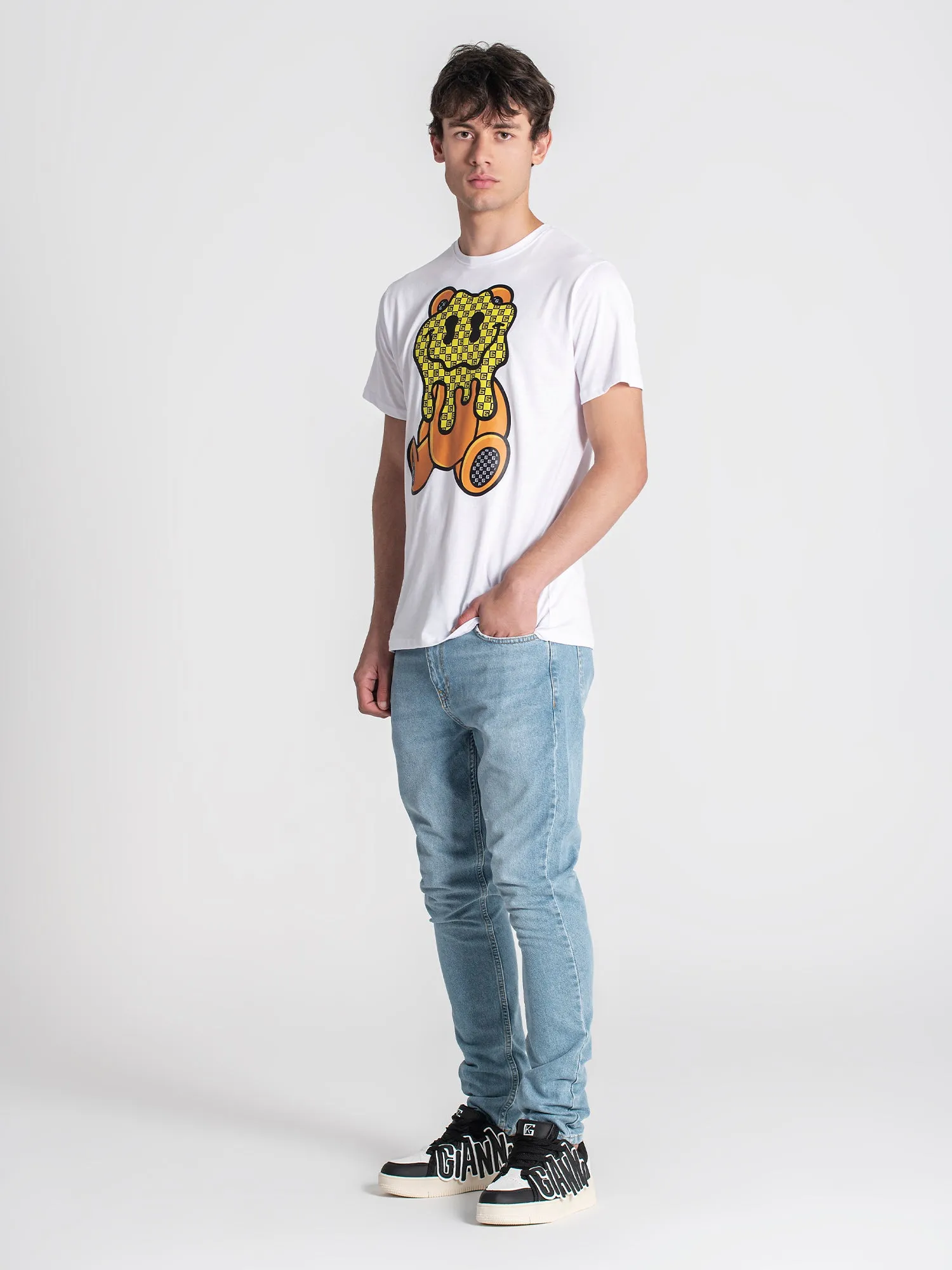 White Melting Bear Tee