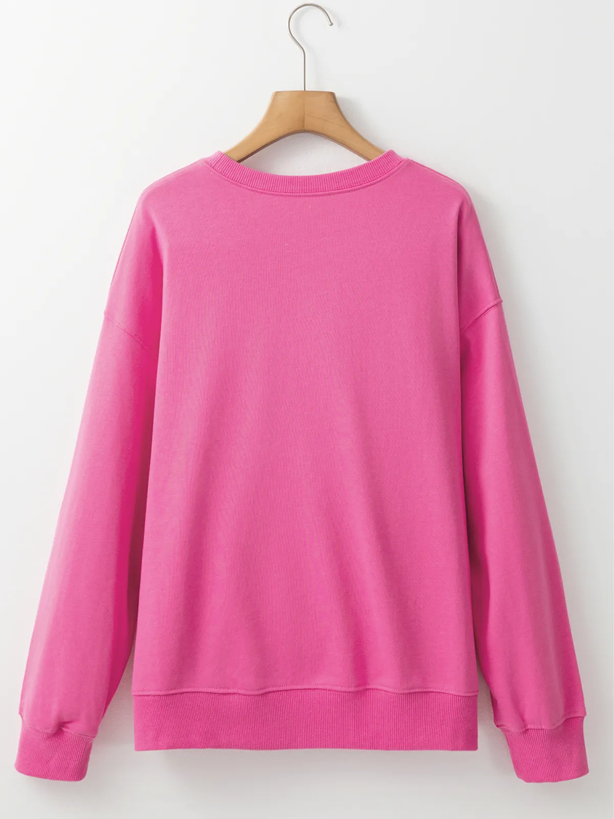 Womens Pink  MAMA Embroidered Graphic Pullover Sweatshirt