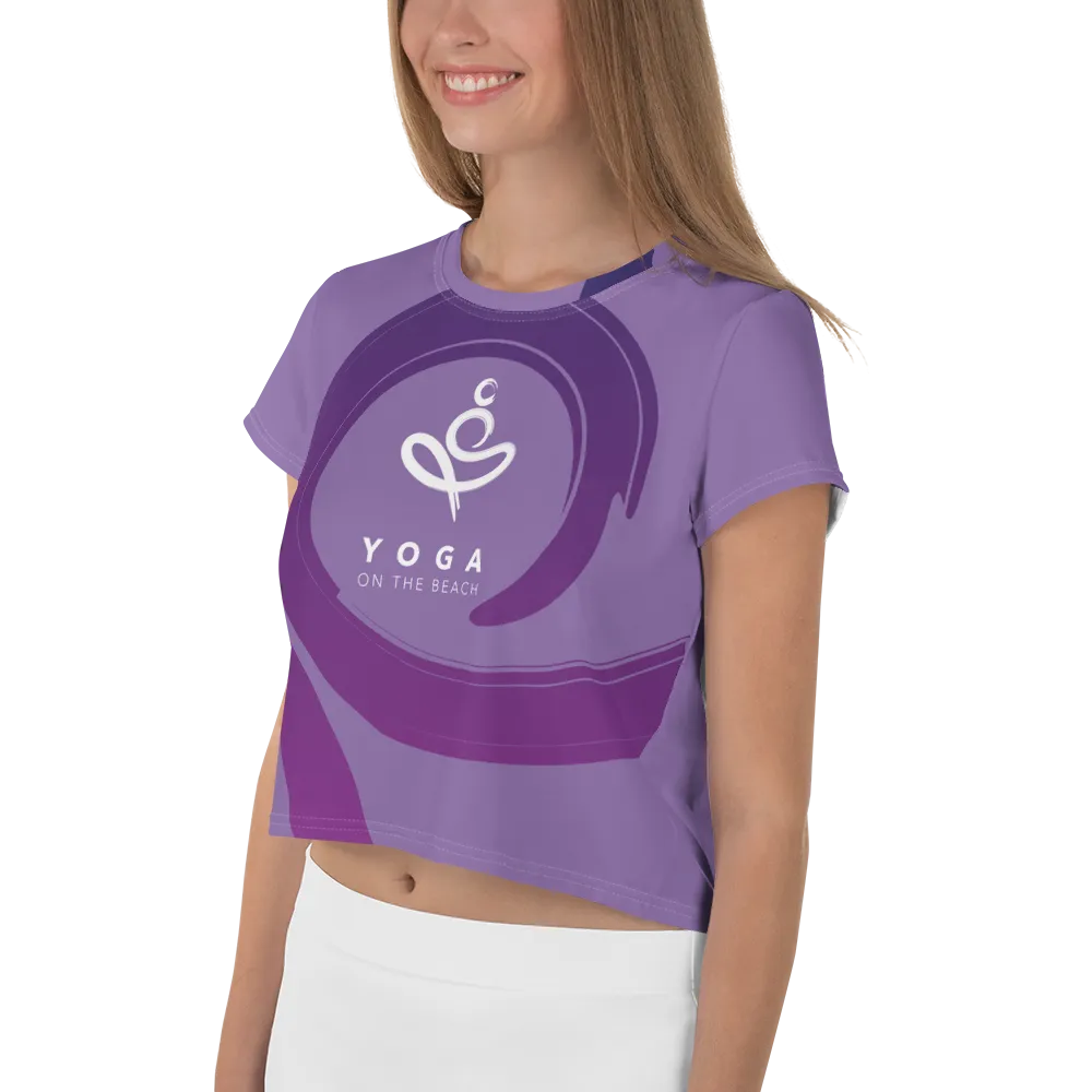 Yoga on the Beach (YOTB) - Purple - All-Over Print Crop Tee