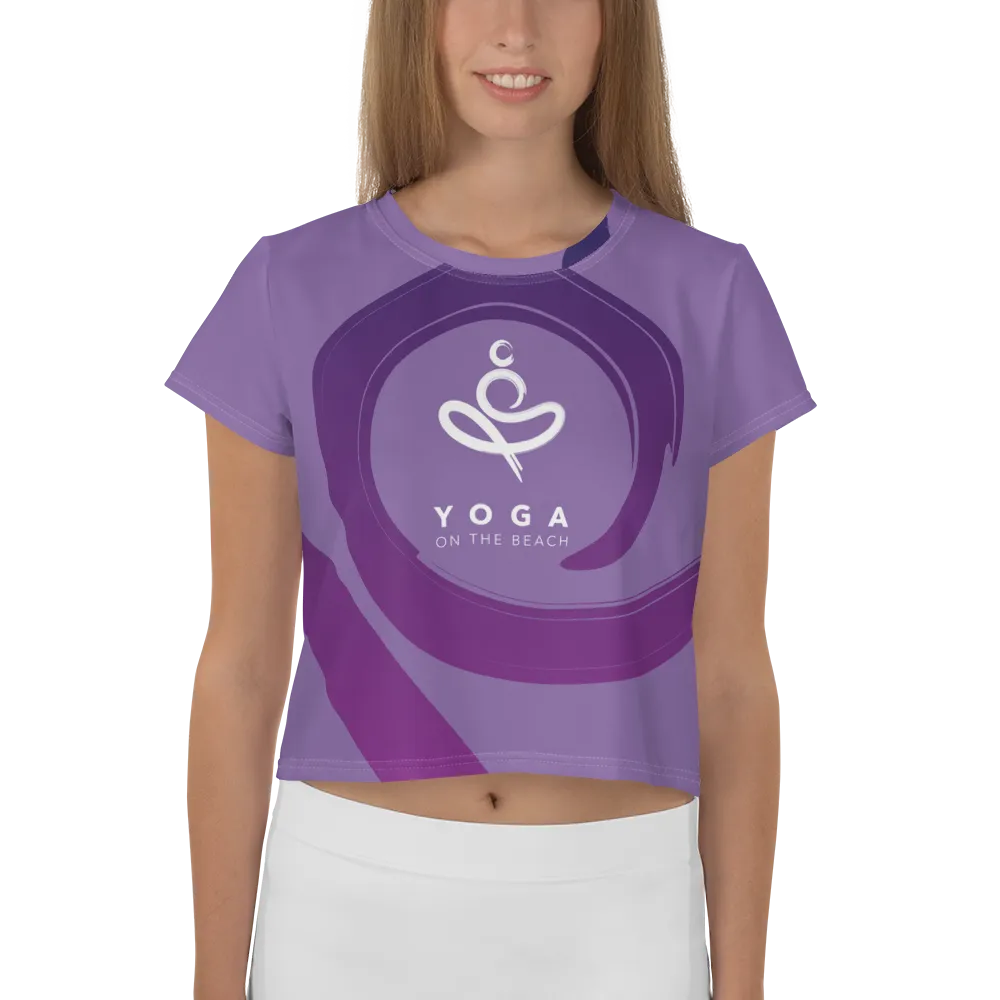 Yoga on the Beach (YOTB) - Purple - All-Over Print Crop Tee