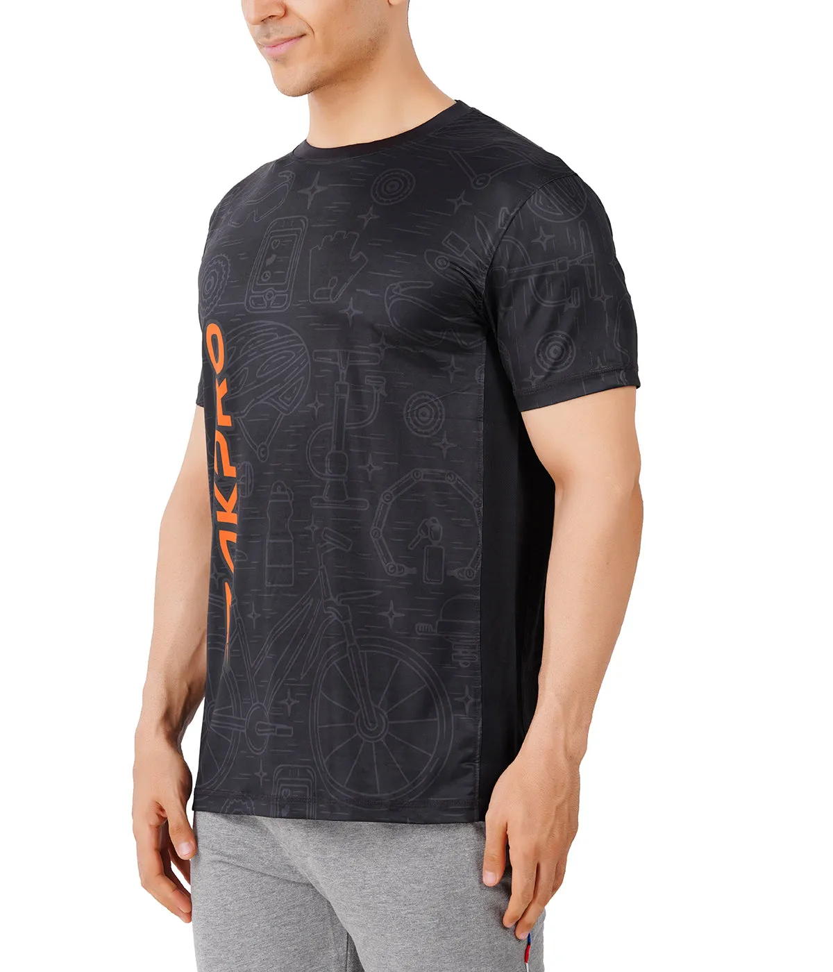 ZAKPRO Sports Tees for Men (Tone Black)